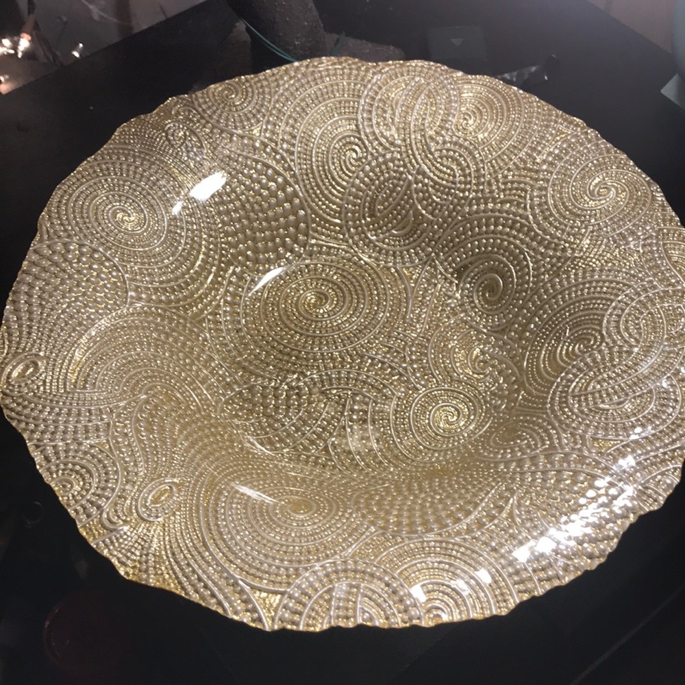 Glass gold plate